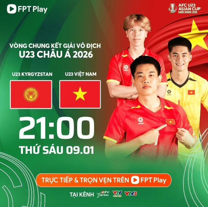 Link xem trực tiếp U23 Việt Nam gặp U23 Kyrgyzstan 21 giờ tối nay