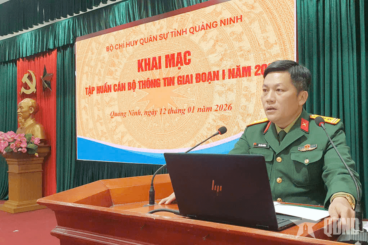 Bộ CHQS tỉnh Quảng Ninh khai mạc tập huấn cán bộ thông tin giai đoạn 1 năm 2026