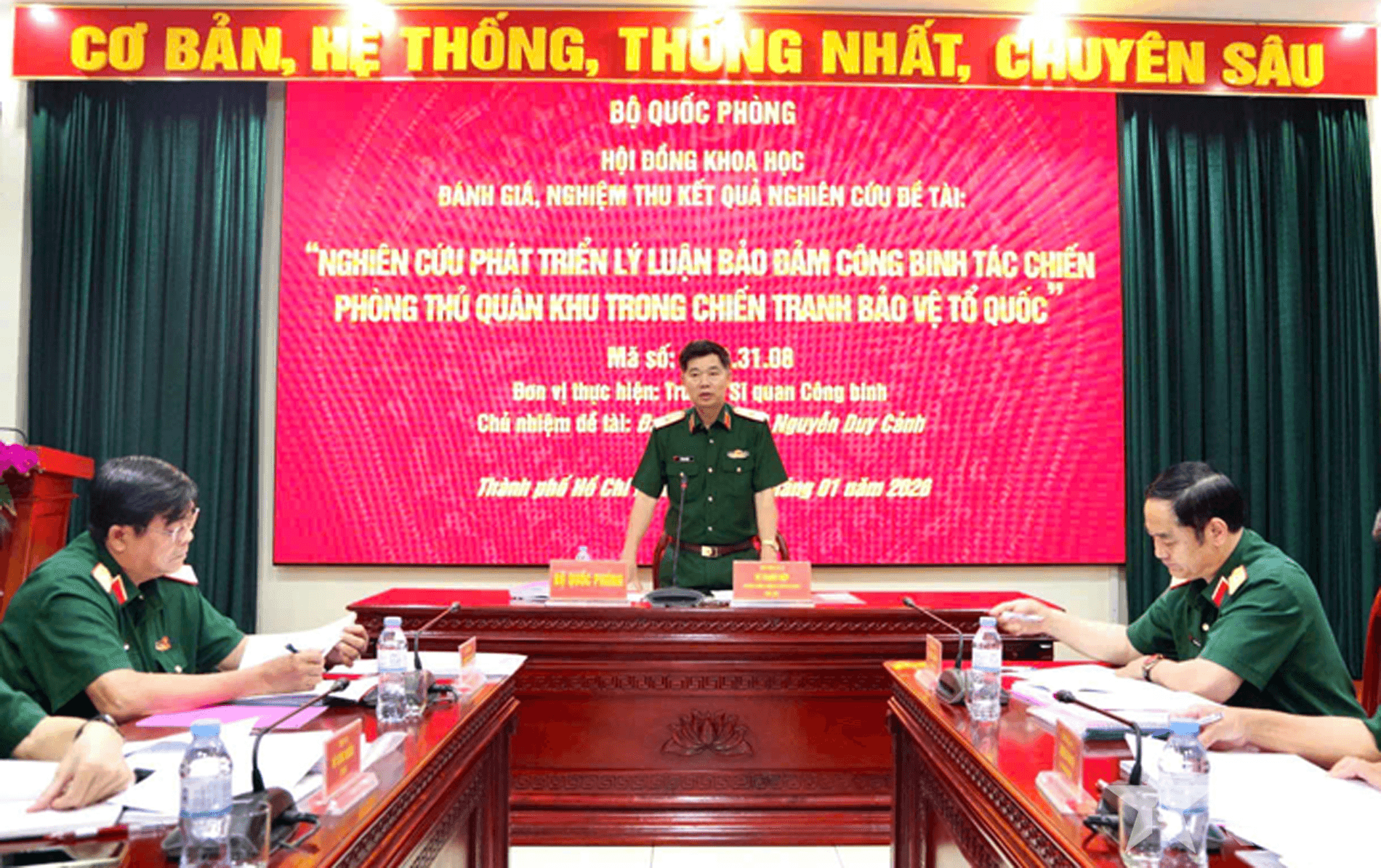 Nghiệm thu đề tài bảo đảm công binh tác chiến trong phòng thủ quân khu