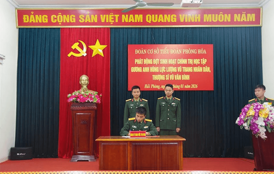 Phát động đợt sinh hoạt chính trị học tập gương Thượng sĩ, Anh hùng LLVT nhân dân Vũ Văn Bình