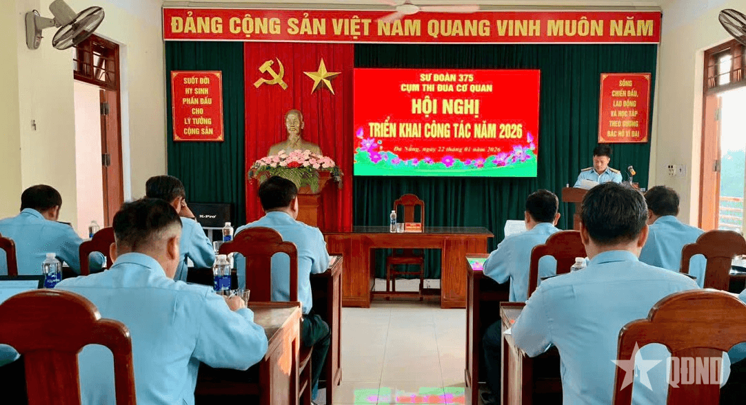 Cụm thi đua cơ quan Sư đoàn 375 quyết tâm hoàn thành xuất sắc nhiệm vụ năm 2026