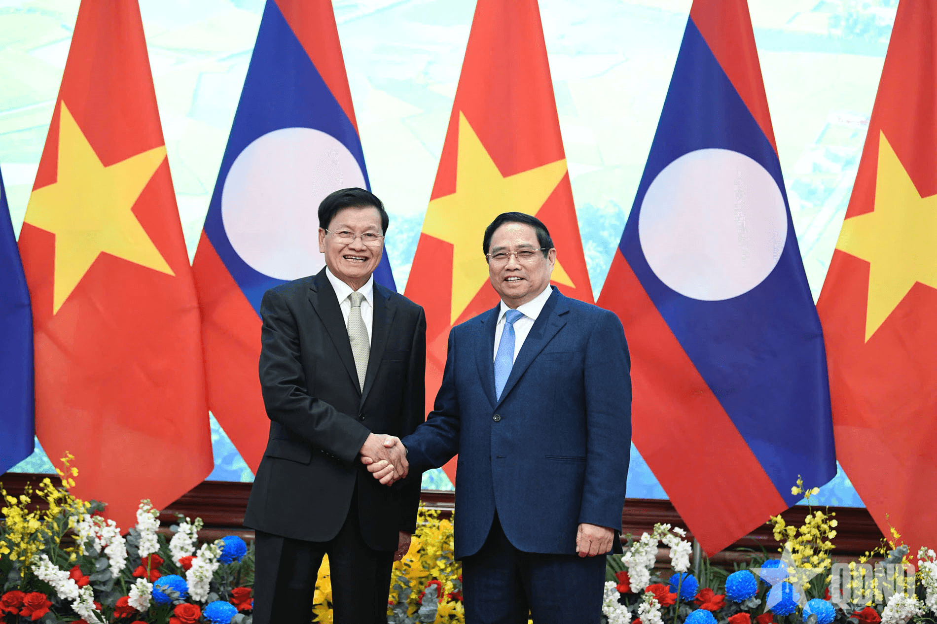 Thủ tướng Phạm Minh Chính hội kiến Tổng Bí thư, Chủ tịch nước Lào