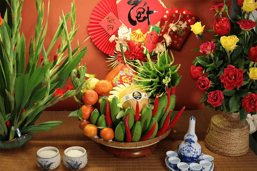 Mâm ngũ quả - Triết lý nhân sinh trong sắc xuân Việt