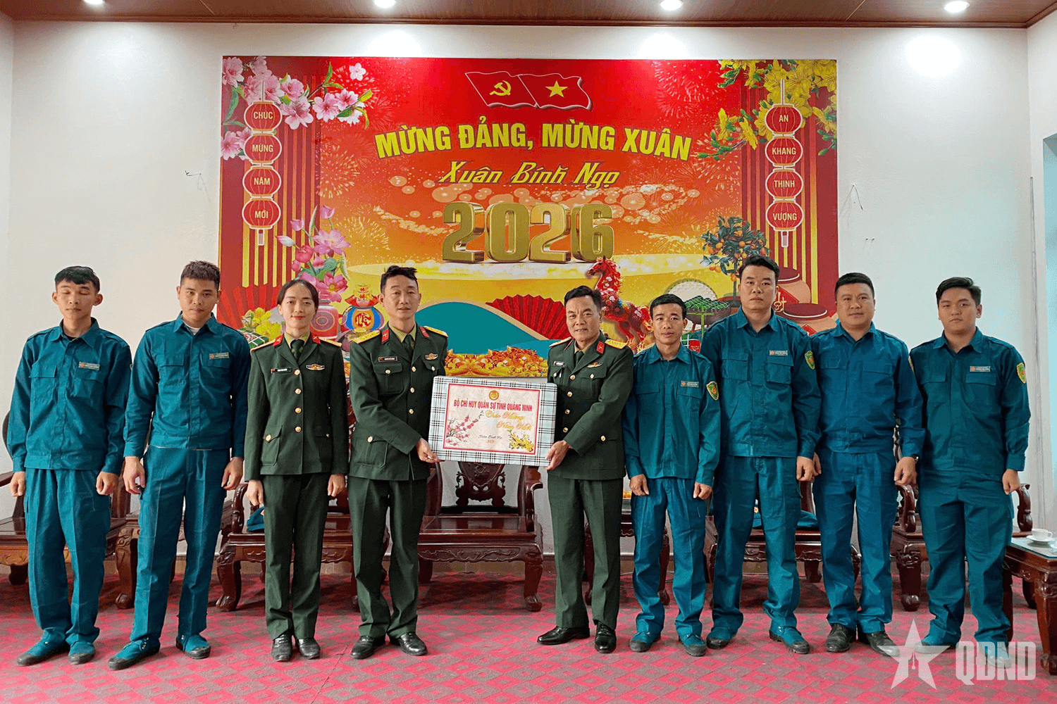 Đại tá Nguyễn Đình Khiêm thăm, chúc Tết cán bộ, chiến sĩ Ban CHQS xã Ba Chẽ