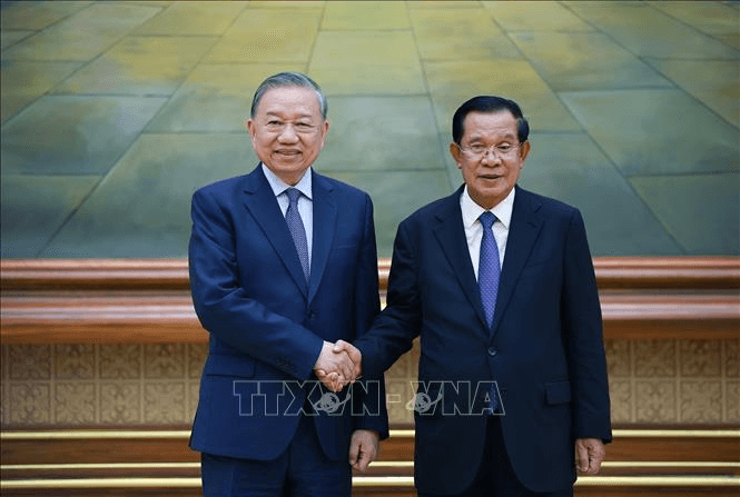 Quốc yến chào mừng Tổng Bí thư Tô Lâm và đoàn đại biểu cấp cao Việt Nam thăm cấp Nhà nước Vương quốc Campuchia