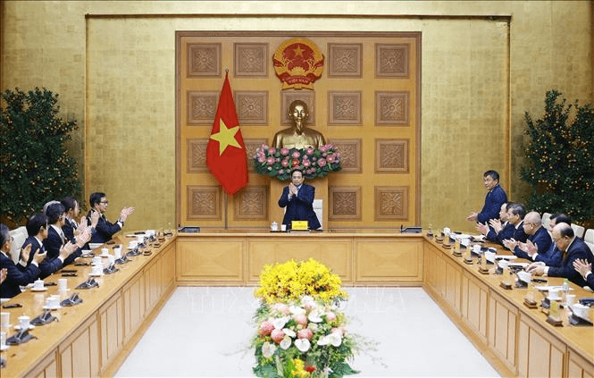 Thủ tướng Phạm Minh Chính làm việc với đoàn 37 doanh nghiệp JCCI Nhật Bản