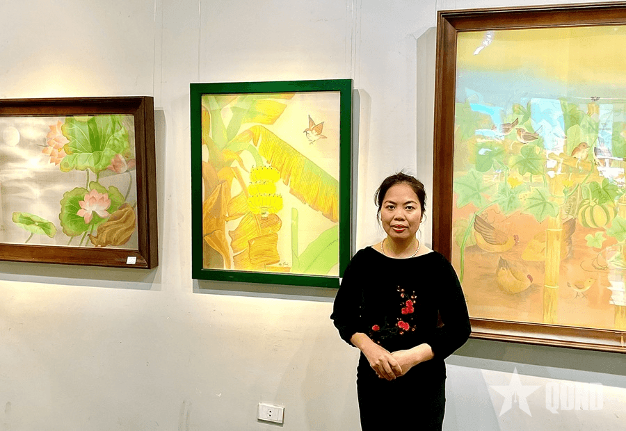 Nữ họa sĩ tả cảnh sống động qua tranh lụa