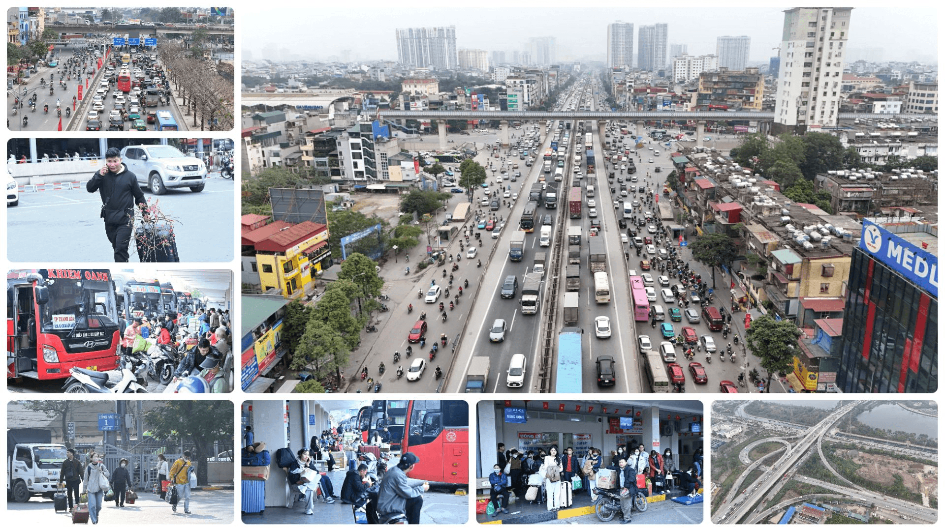 Các cửa ngõ Thủ đô ùn tắc cục bộ trong ngày làm việc cuối cùng trước kỳ nghỉ Tết Nguyên đán