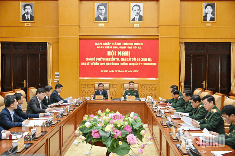 Công bố quyết định kiểm tra, giám sát của Bộ Chính trị, Ban Bí thư năm 2026 đối với Ban Thường vụ Quân ủy Trung ương