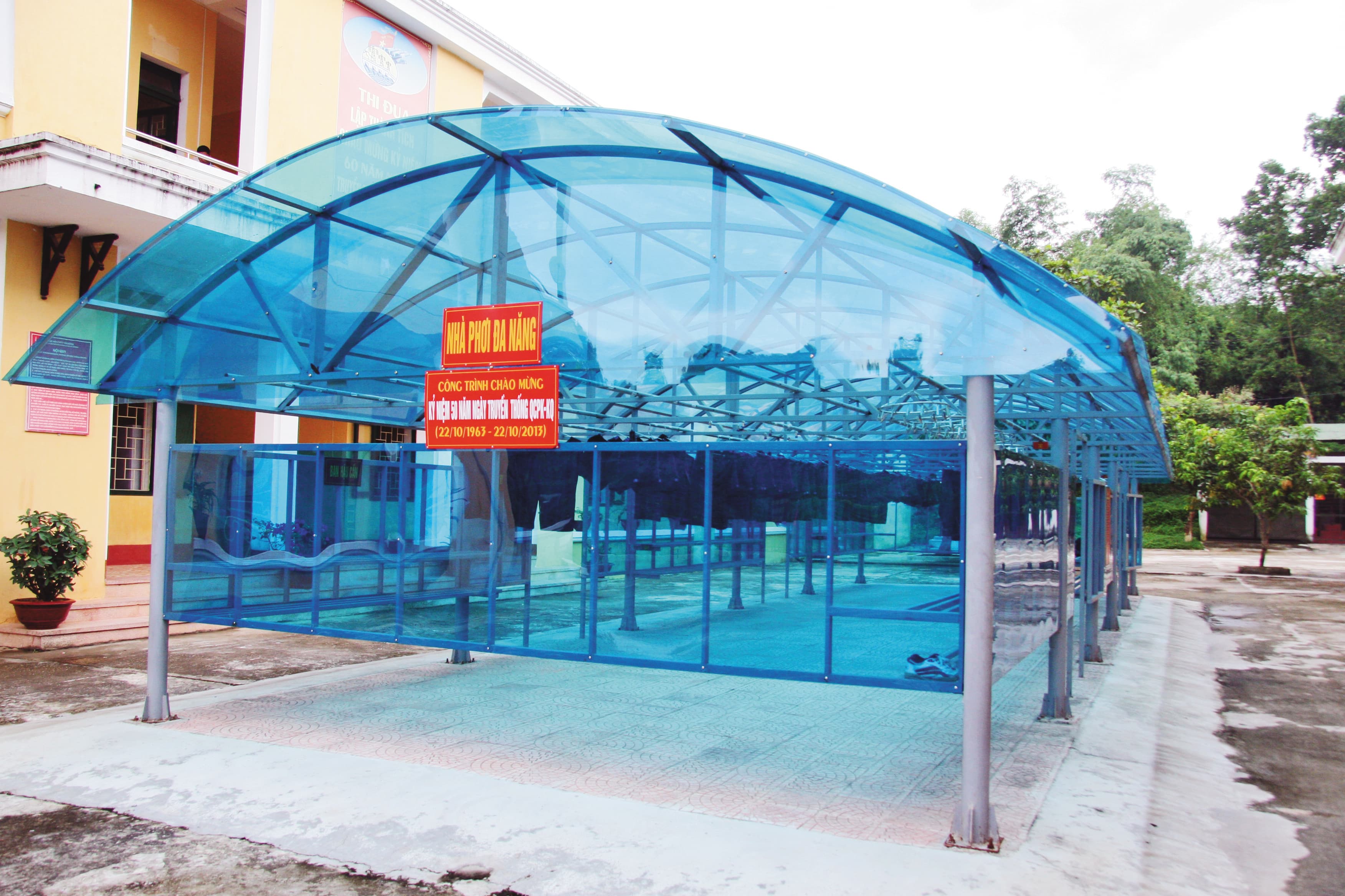 Hiệu quả sử dụng nhà phơi quần áo ở Trung đoàn 250